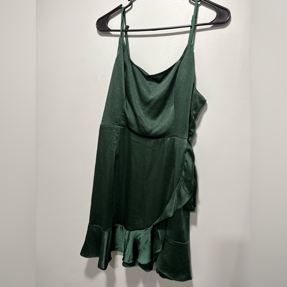 Wild Fable Green Asymmetrical Ruffled Sundress